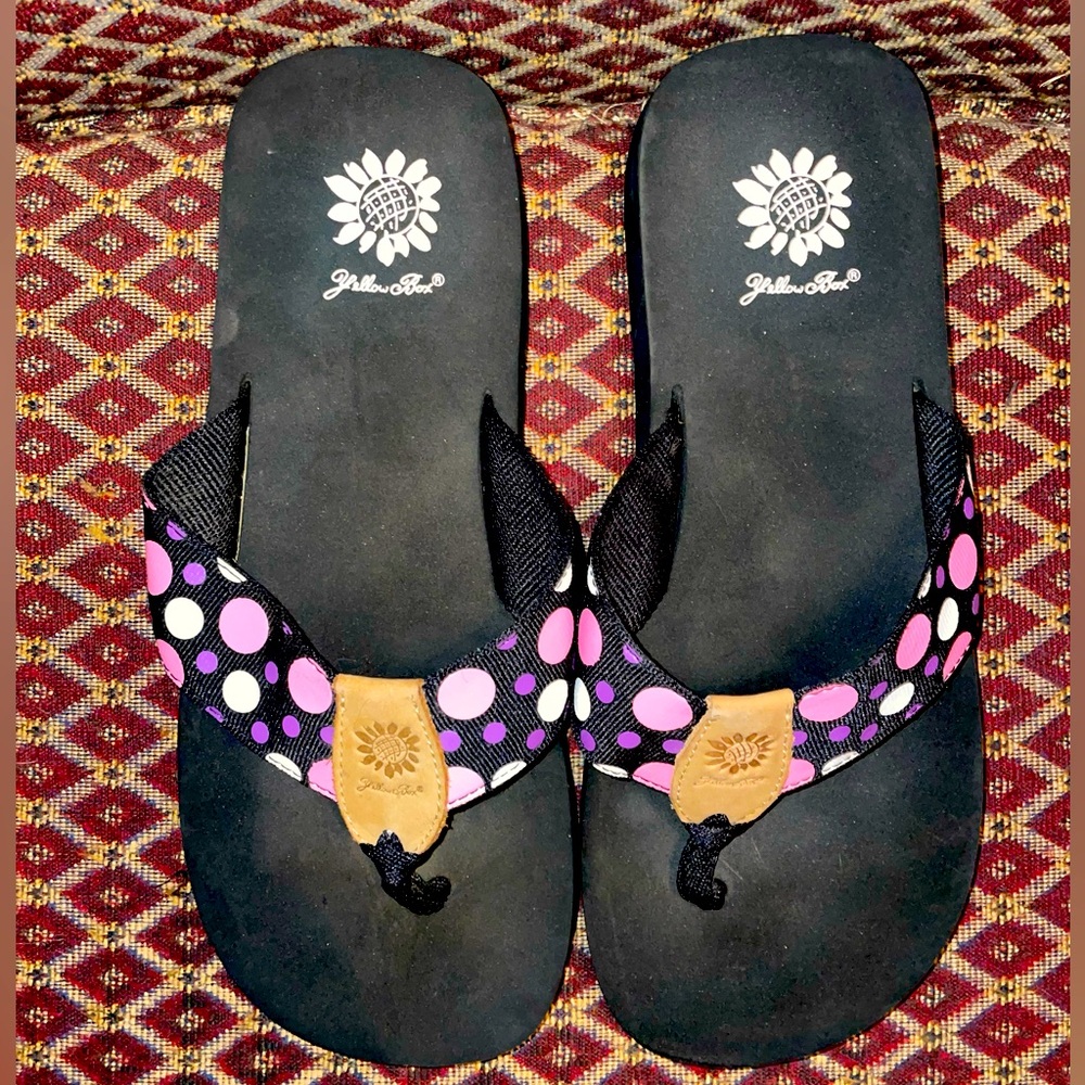 Yellow Box Flip Flops